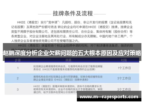 赵鹏深度分析企业欠薪问题的五大根本原因及应对策略