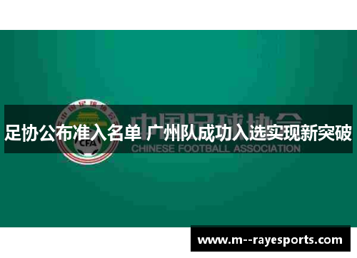 足协公布准入名单 广州队成功入选实现新突破